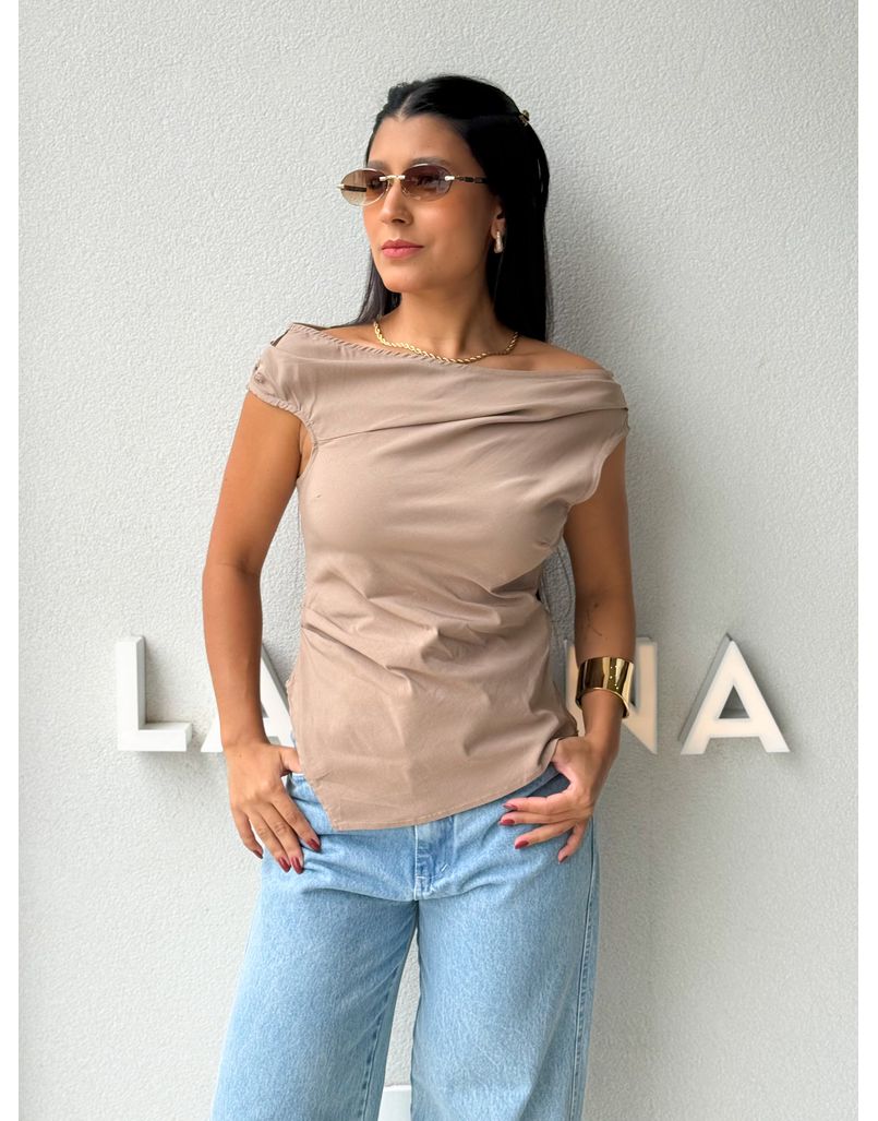 Blusa Assimétrica Lila Cappuccino - Loja La Mina 