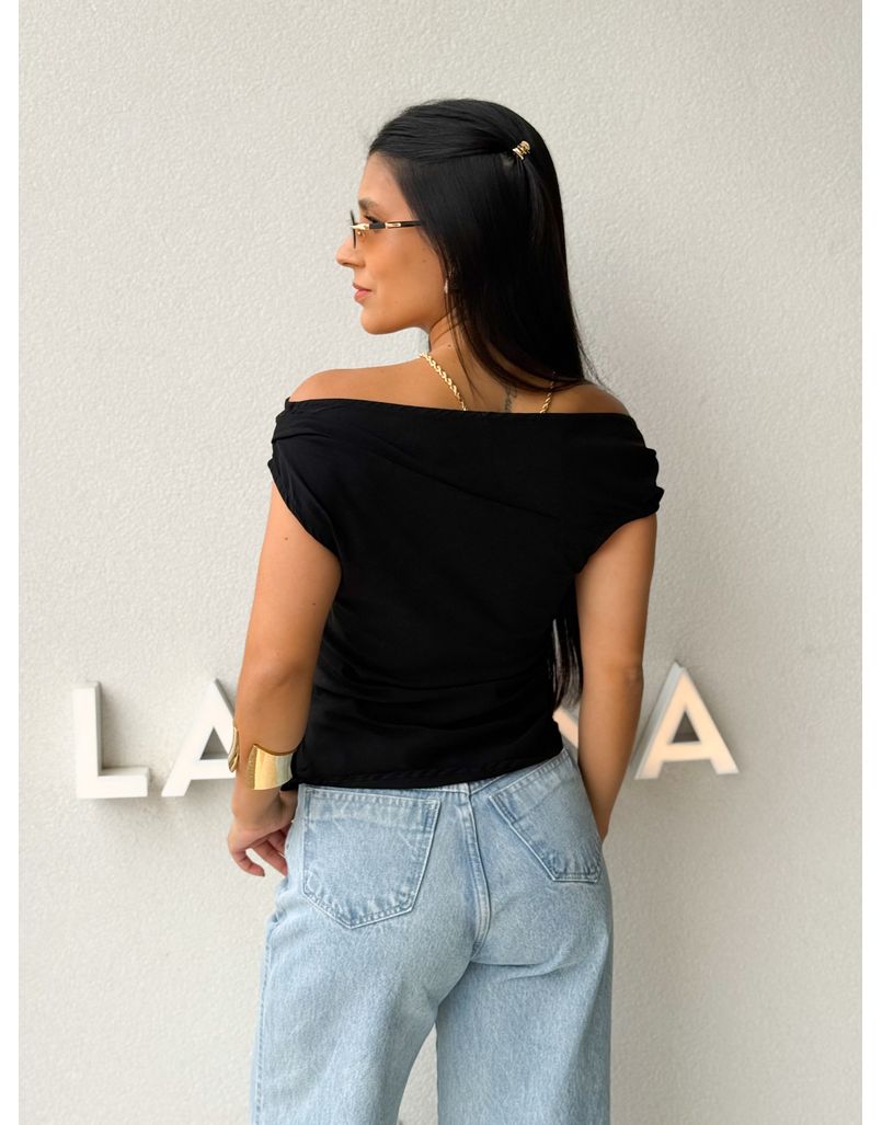 Blusa Assimétrica Lila Preta