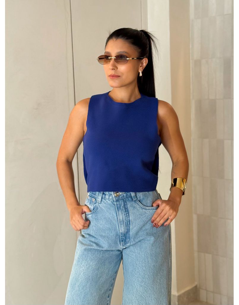 Blusa Laço Sandra Azul 