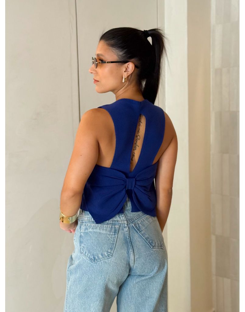 Blusa Laço Sandra Azul 