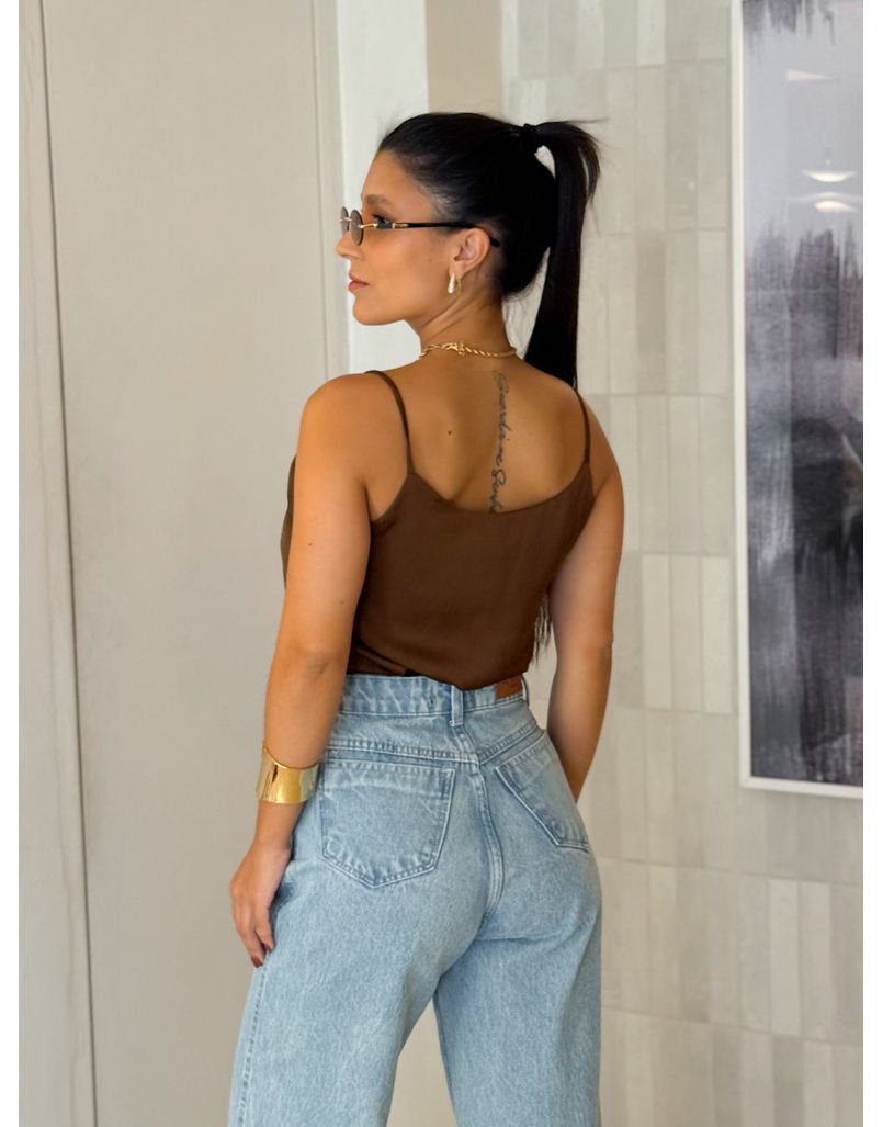 Blusa Cetim Cristiane Café 