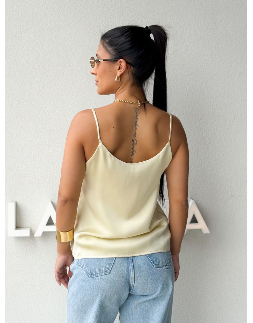 Blusa Cetim Cristiane Manteiga