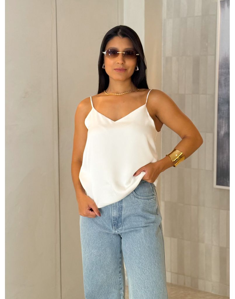 Blusa Cetim Cristiane Branca