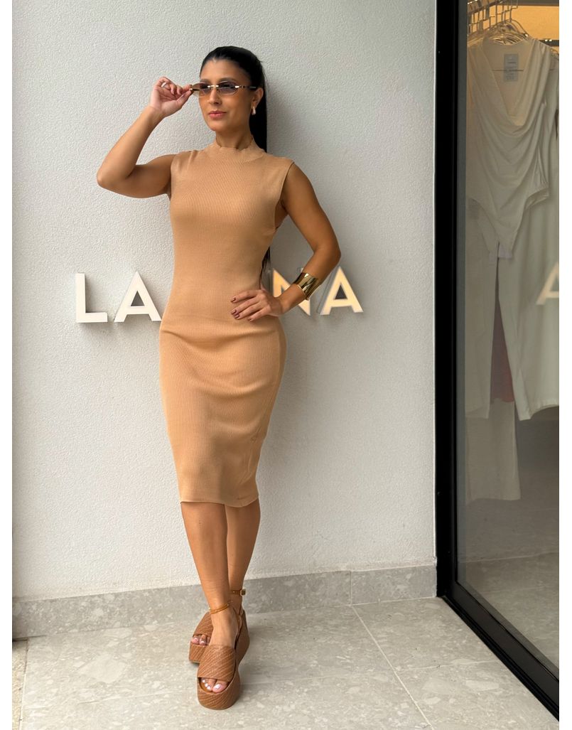 Vestido Tricot Valéria Mocha Mousse