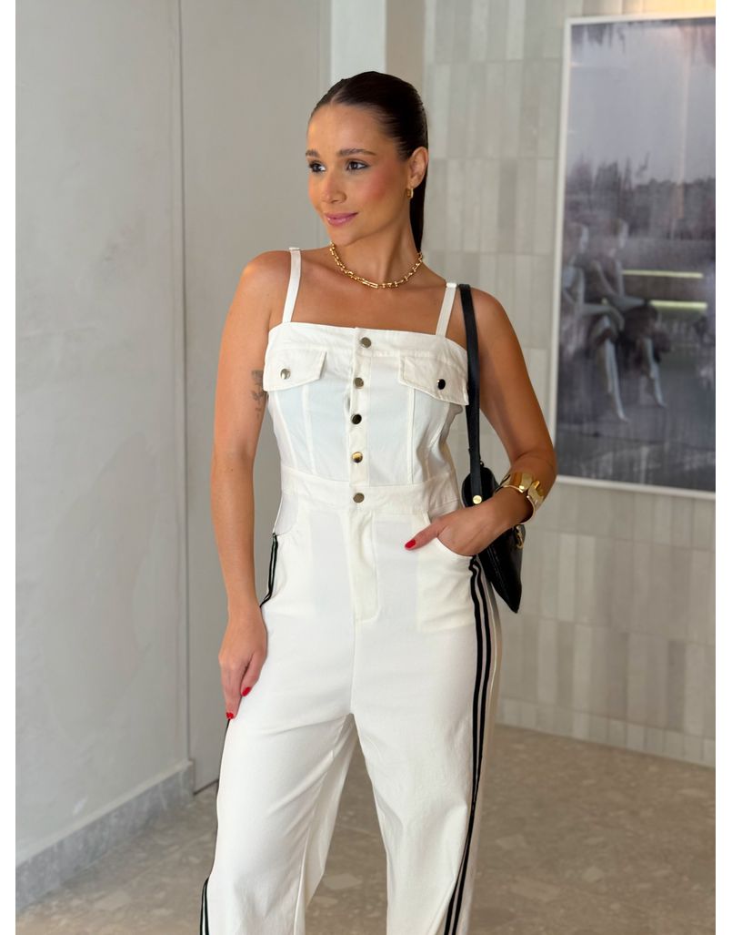 Macacão Listra Marina Branco