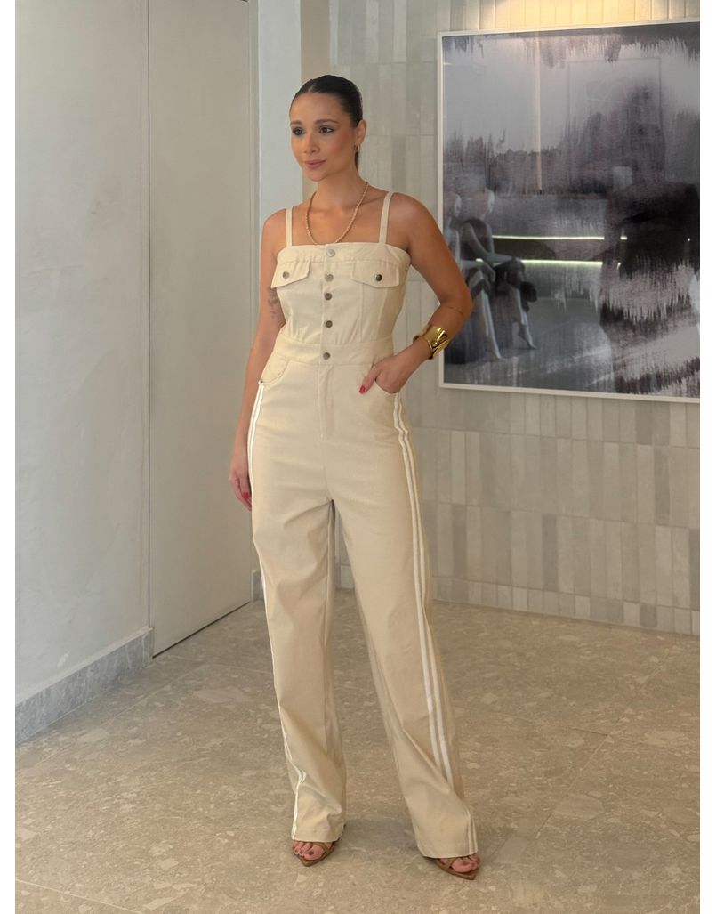 Macacão Listra Marina Areia 