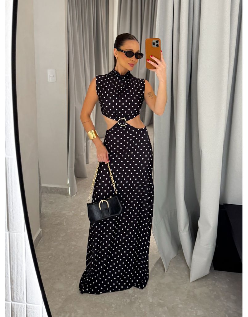 Vestido Midi Poá Diane 