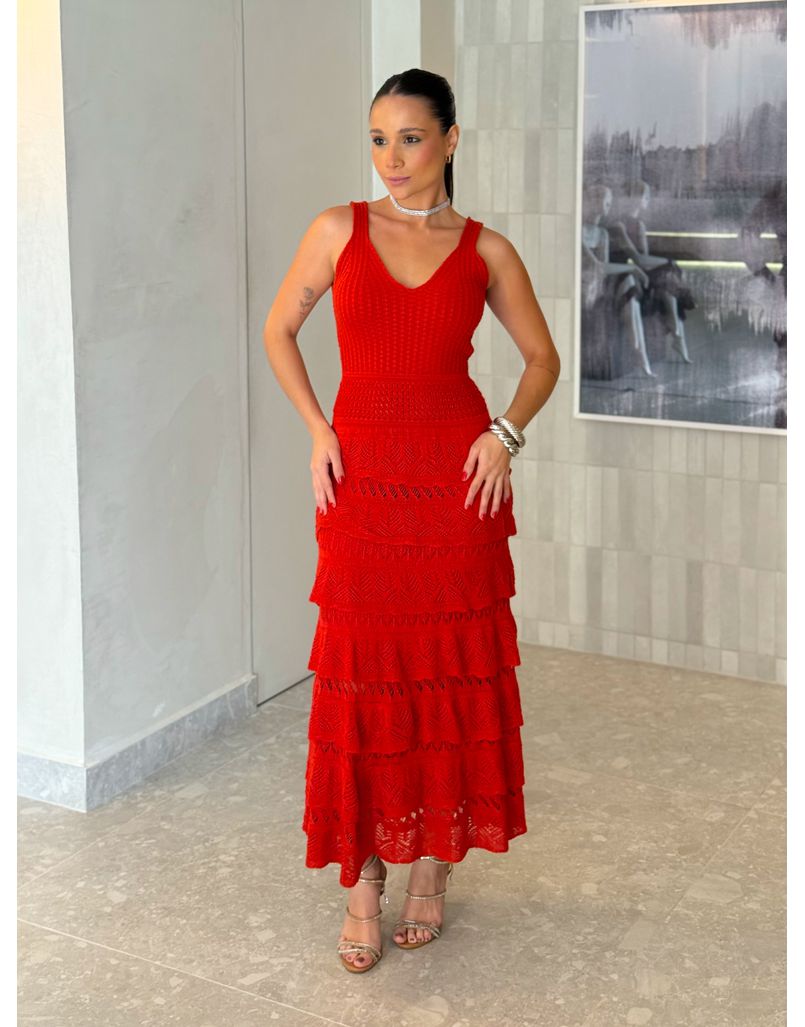 Vestido Tricot Damaris Vermelho