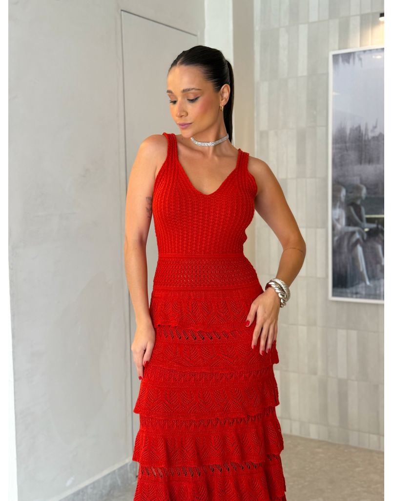 Vestido Tricot Damaris Vermelho