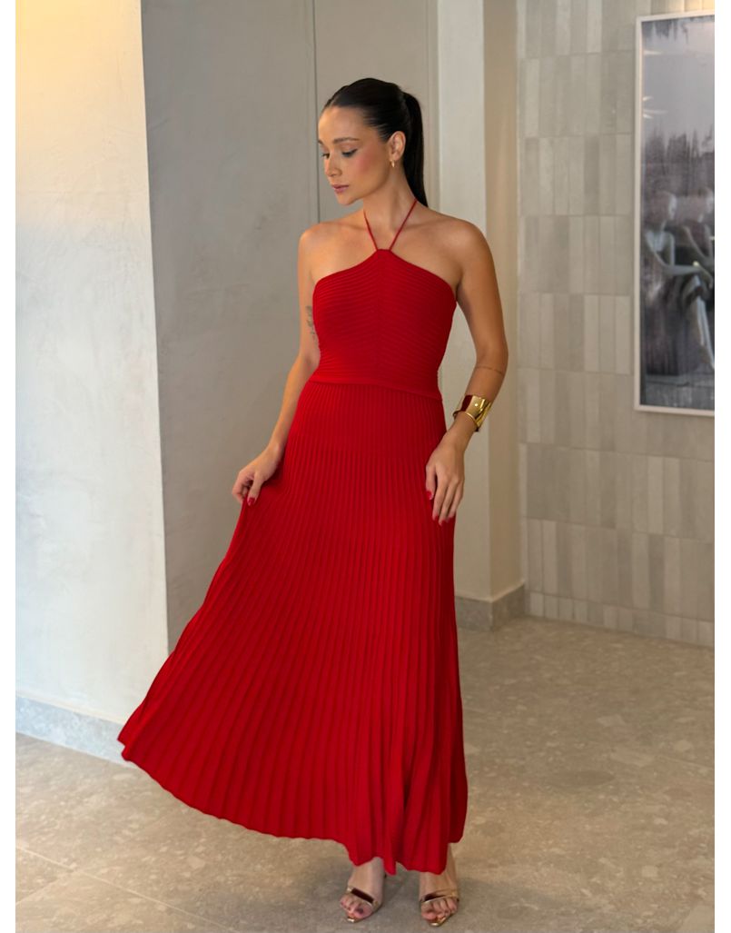 Vestido Tricot Clarisse Vermelho - Loja La Mina 