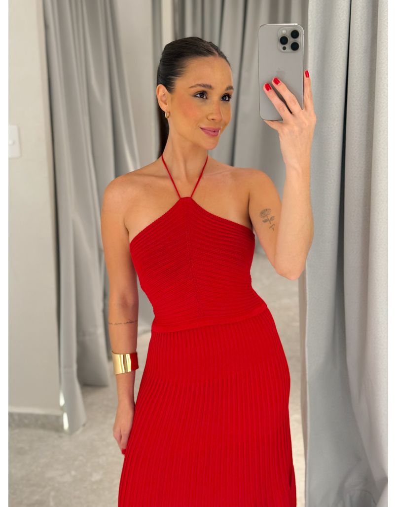 Vestido Tricot Clarisse Vermelho 