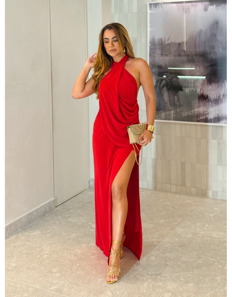 Vestido Longo Claudia Vermelho