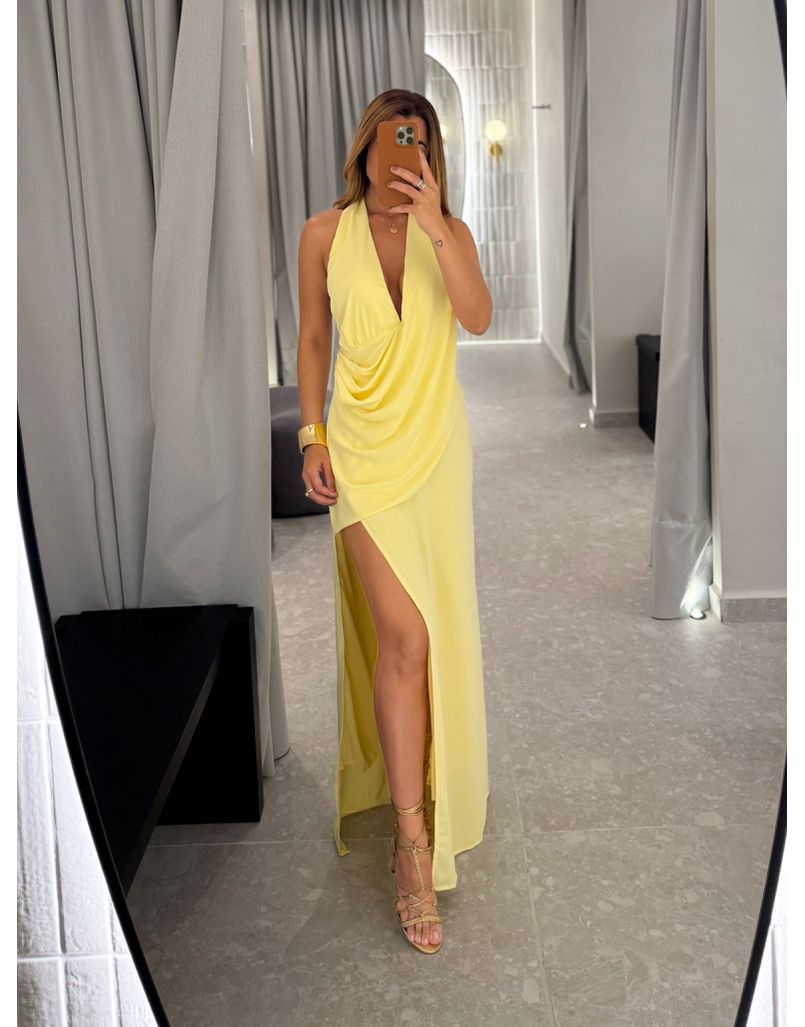Vestido Longo Claudia Amarelo