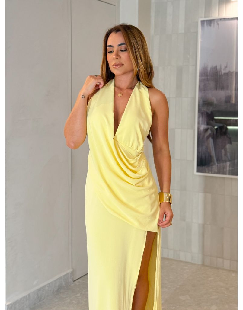 Vestido Longo Claudia Amarelo