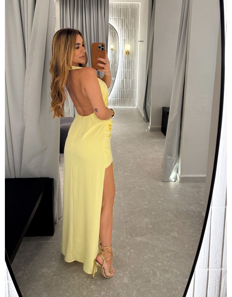 Vestido Longo Claudia Amarelo