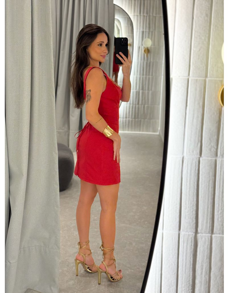 Vestido Amarração Serena Vermelho