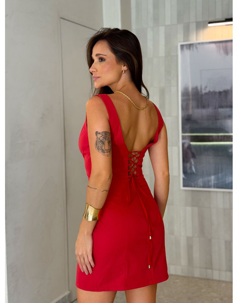 Vestido Amarração Serena Vermelho