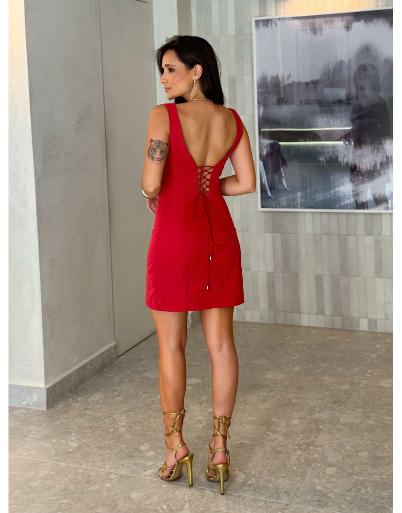 Vestido Amarração Serena Vermelho
