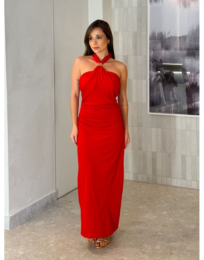 Vestido Midi Natasha Vermelho 