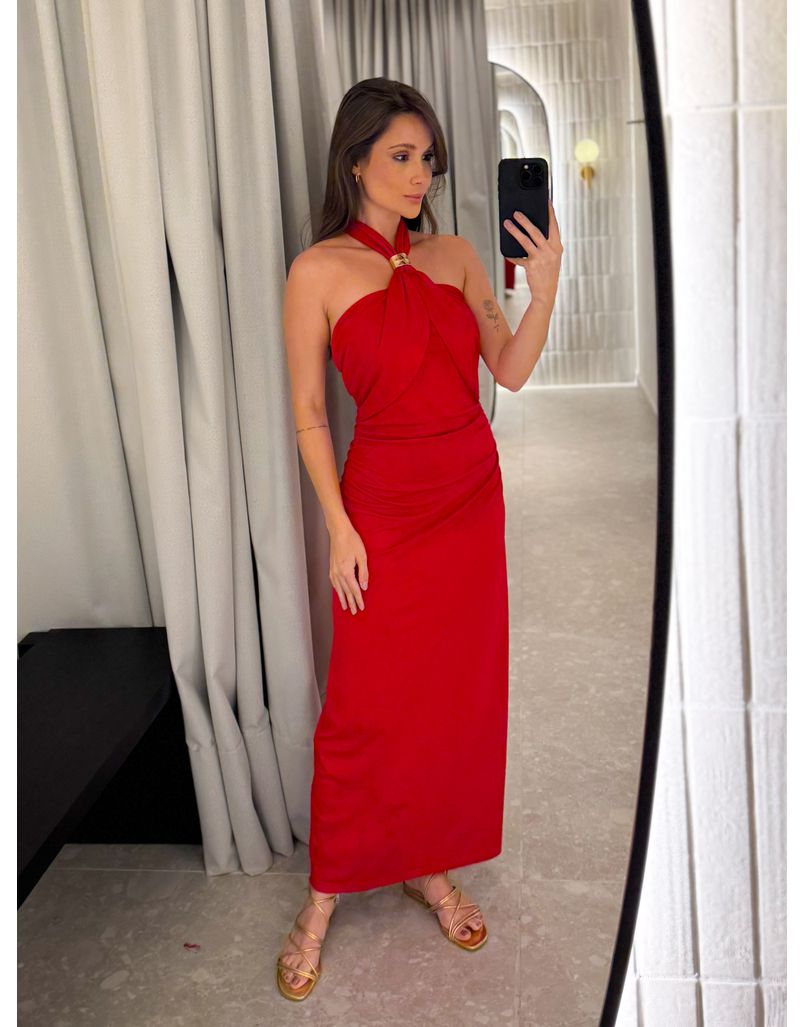 Vestido Midi Natasha Vermelho 