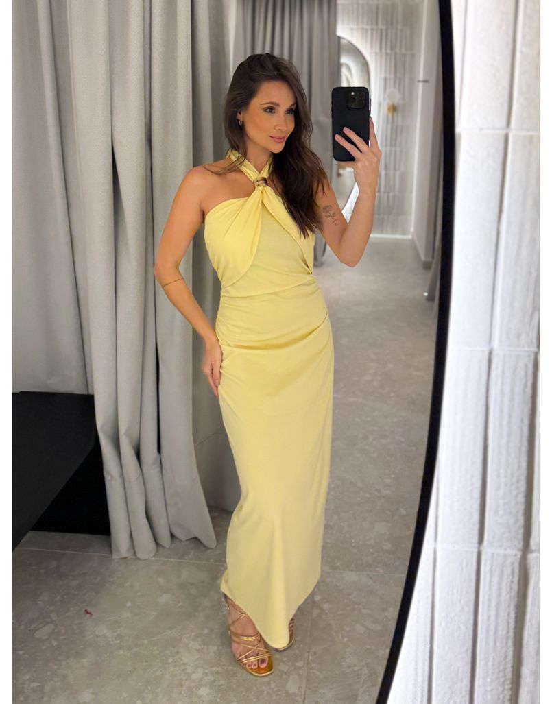 Vestido Midi Natasha Amarelo 