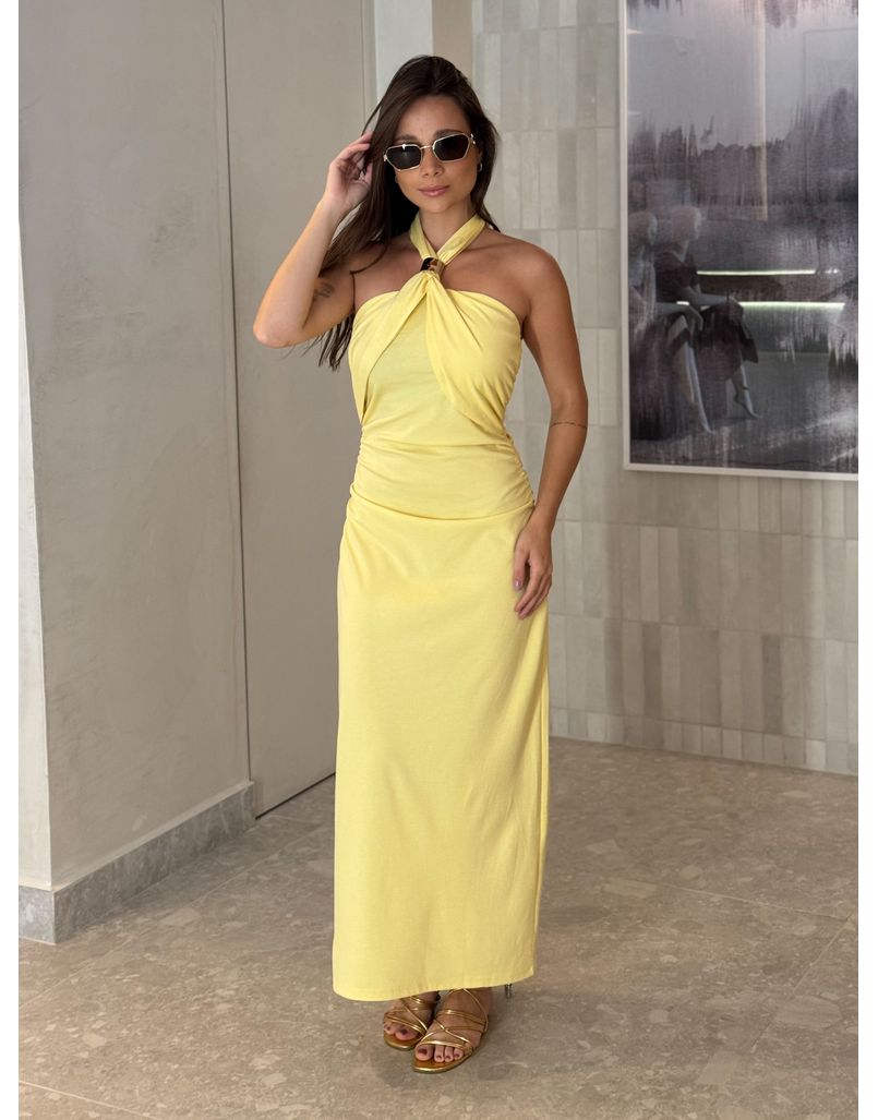 Vestido Midi Natasha Amarelo 