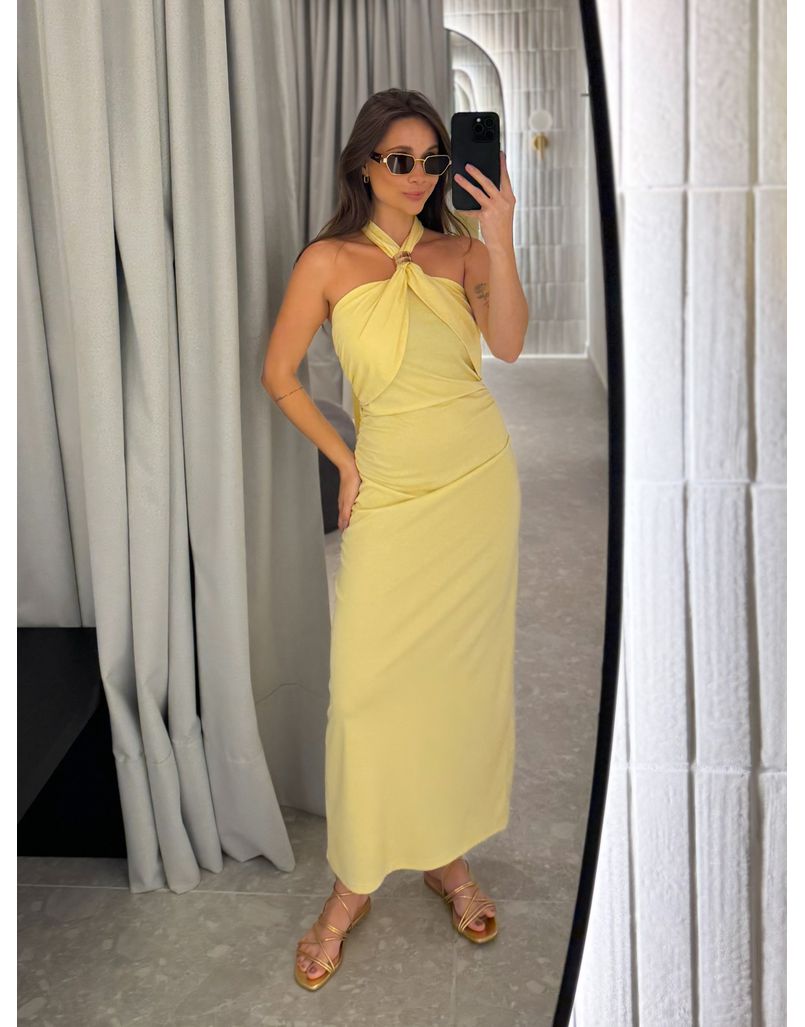 Vestido Midi Natasha Amarelo 
