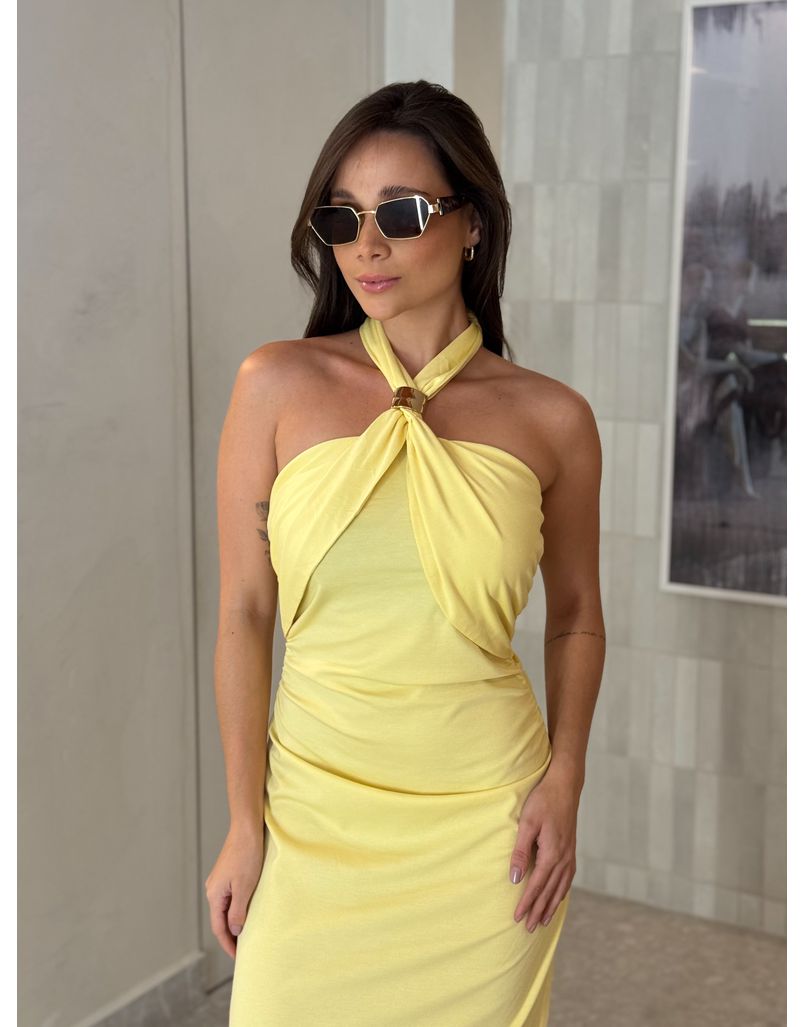 Vestido Midi Natasha Amarelo 