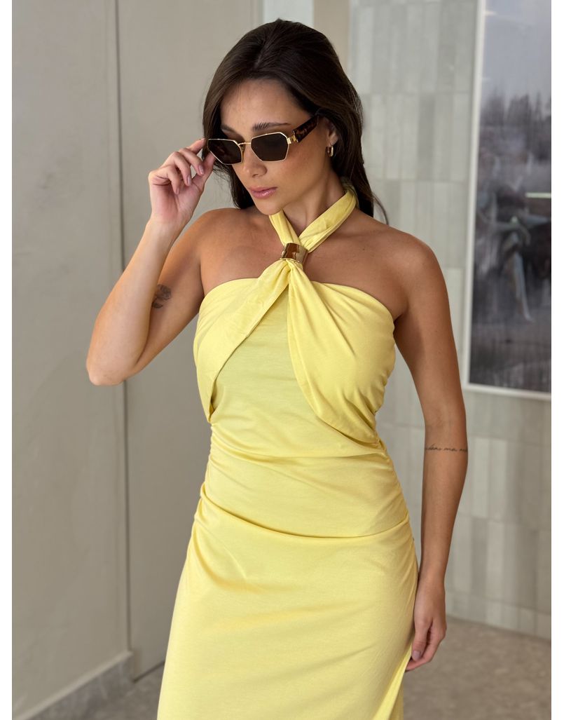 Vestido Midi Natasha Amarelo 