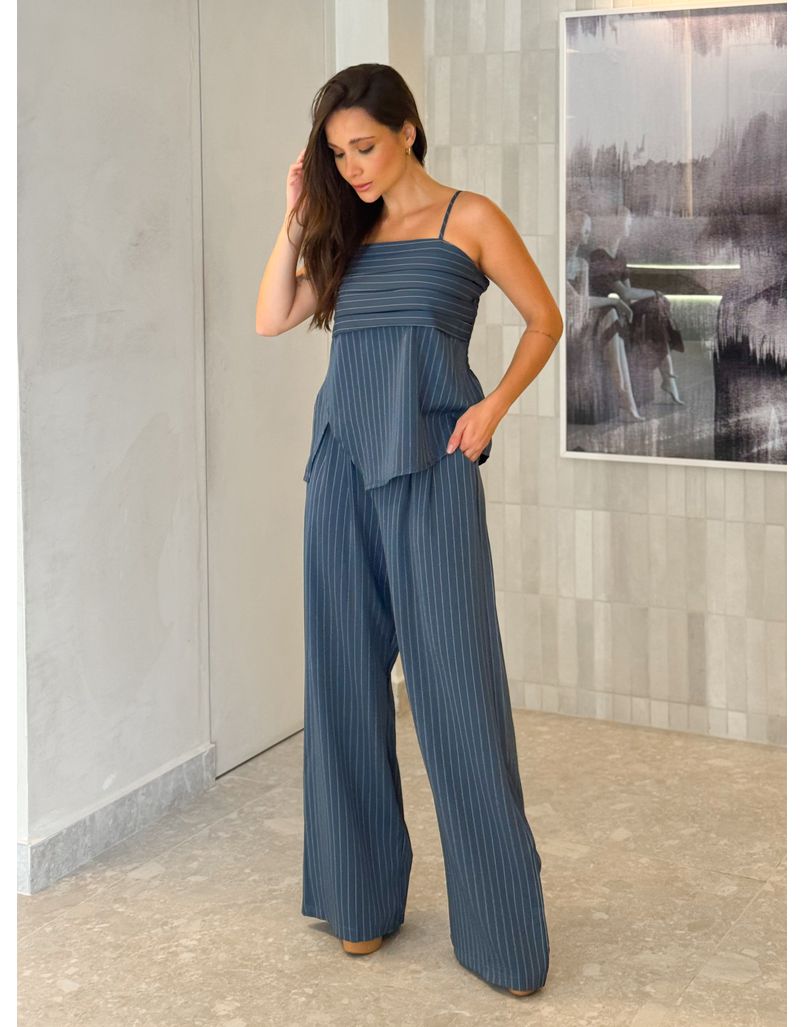 Conjunto Risca de Giz Laisa Azul Petróleo