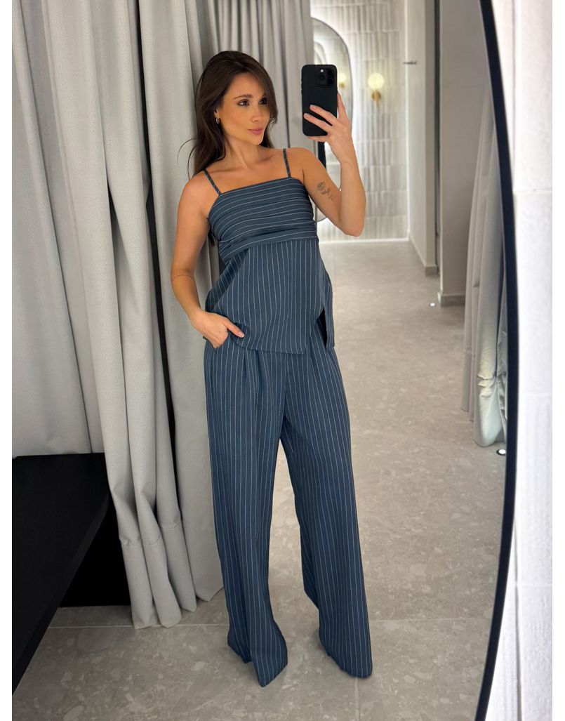 Conjunto Risca de Giz Laisa Azul Petróleo