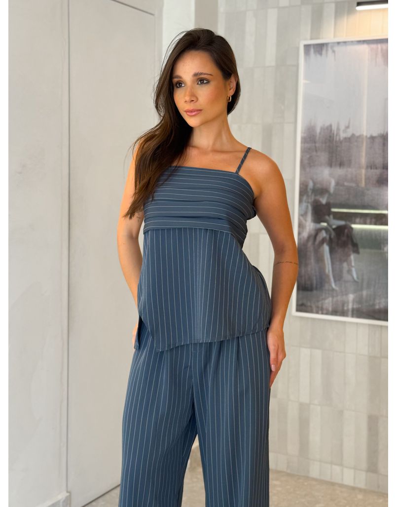 Conjunto Risca de Giz Laisa Azul Petróleo