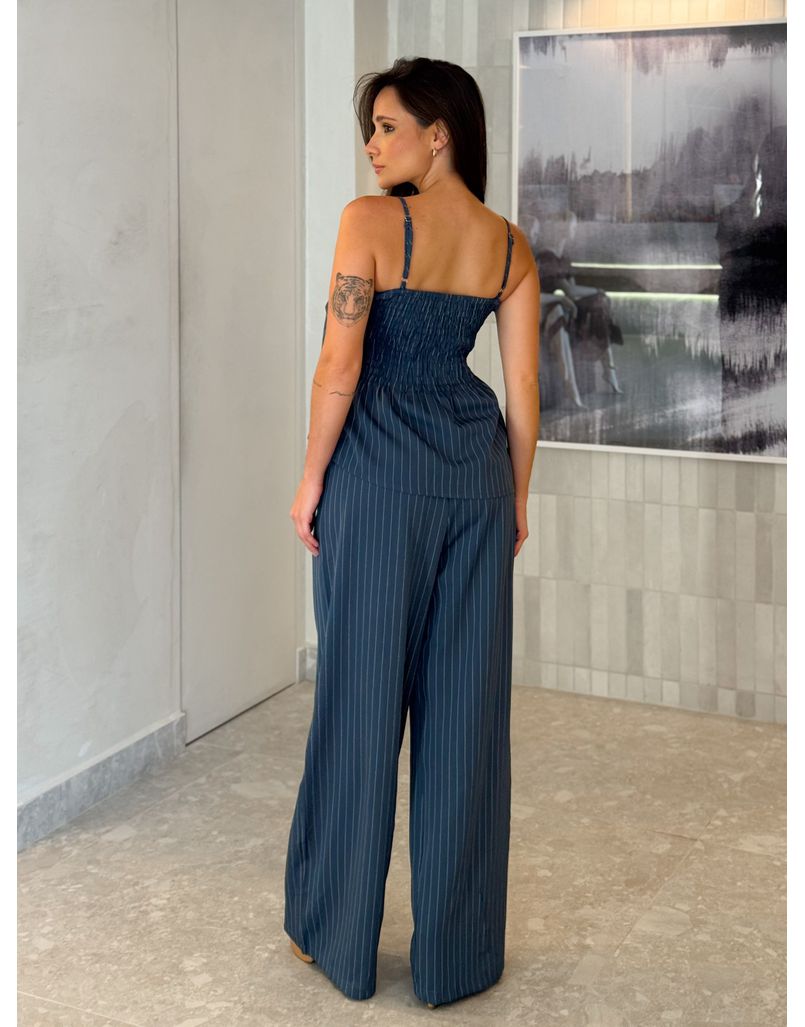 Conjunto Risca de Giz Laisa Azul Petróleo