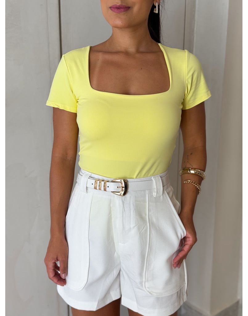Body Manguinha Lara Amarelo