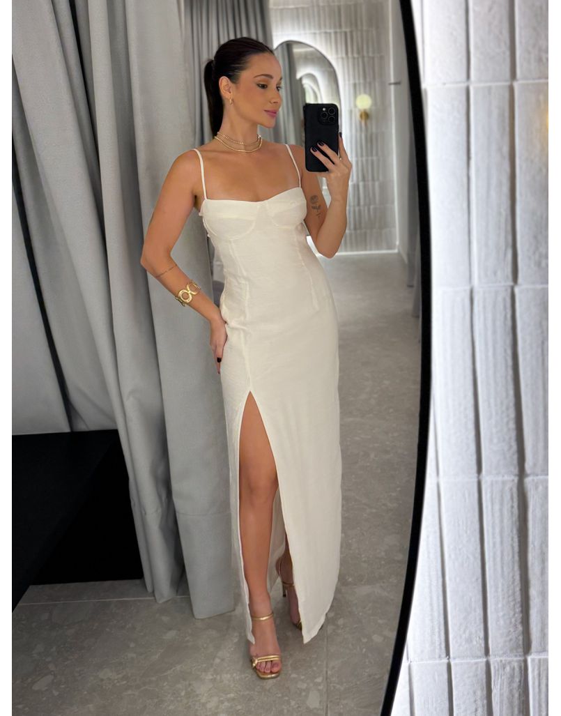Vestido Meia Taça Jade Marfim