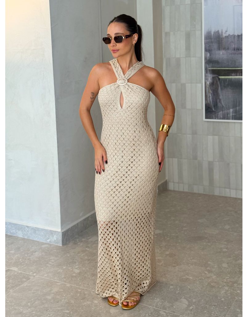 Vestido Tricot Jordana Areia