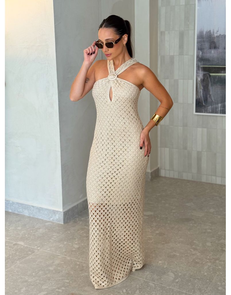 Vestido Tricot Jordana Areia