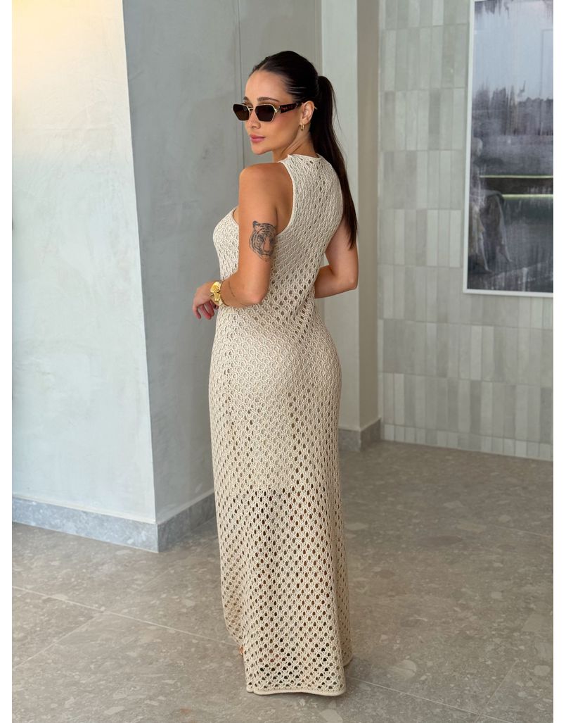 Vestido Tricot Jordana Areia