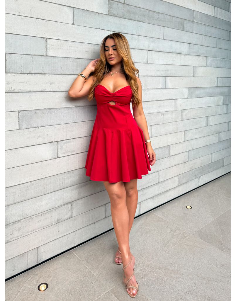 Vestido Decote Jully Vermelho