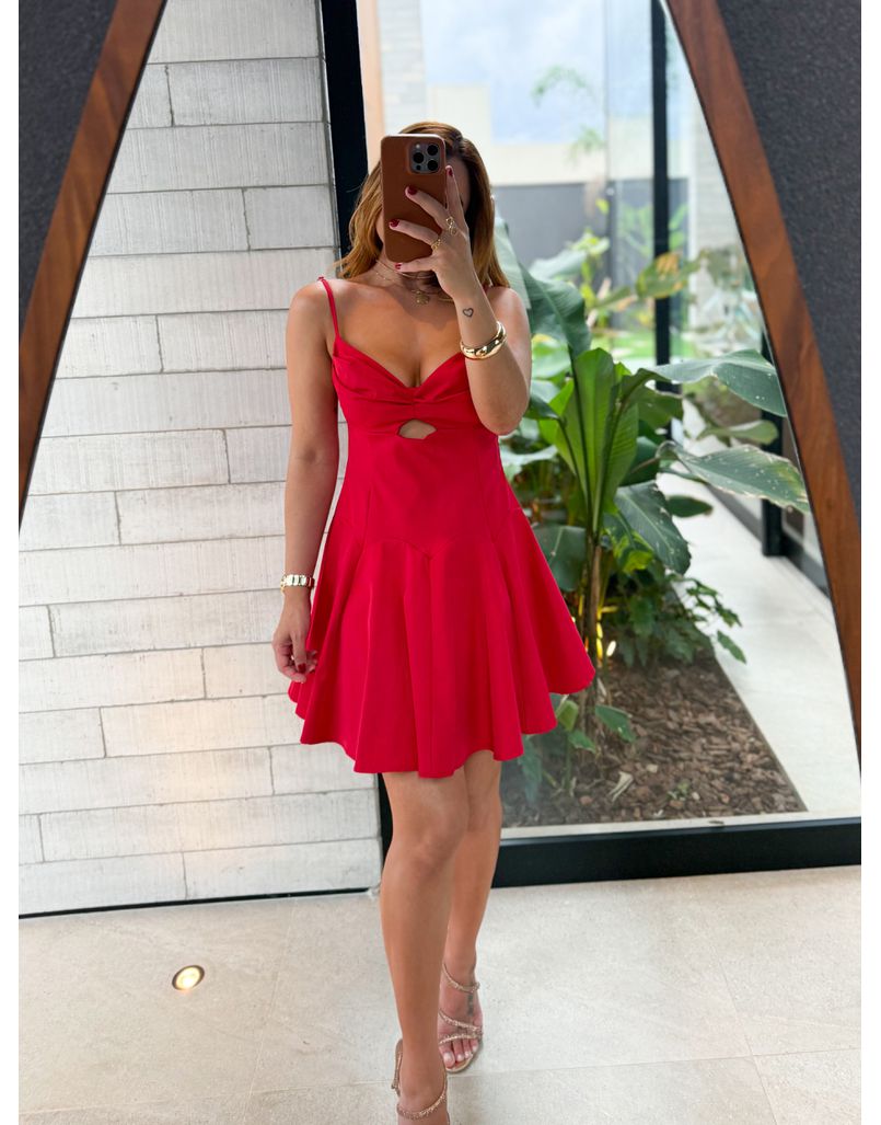 Vestido Decote Jully Vermelho