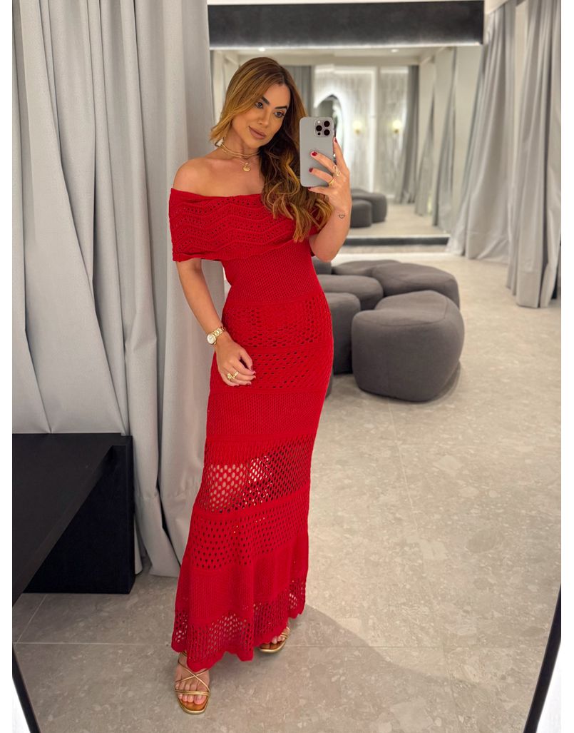 Vestido Tricot Rubiana Vermelho 