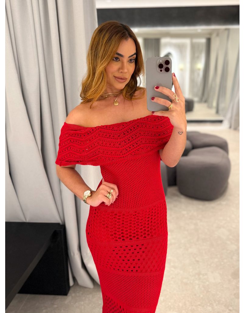 Vestido Tricot Rubiana Vermelho 