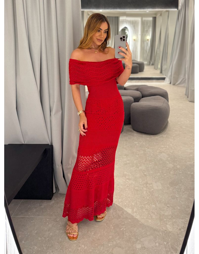 Vestido Tricot Rubiana Vermelho 