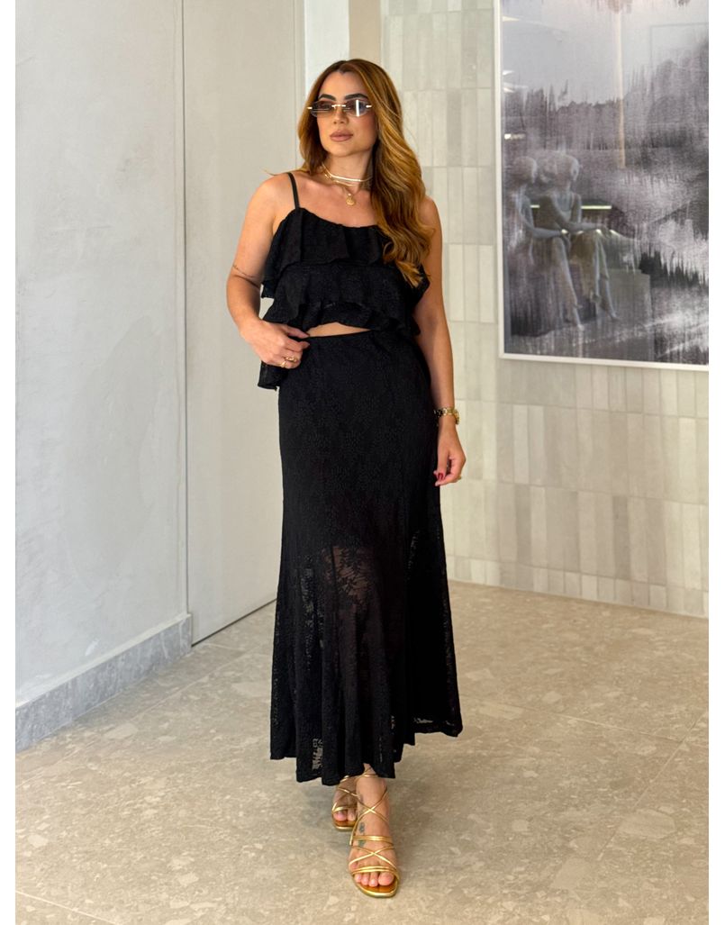 Conjunto Rendado Dara Preto