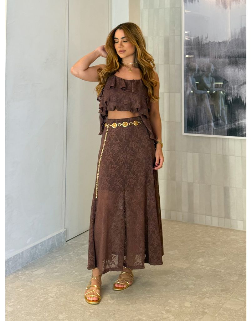 Conjunto Rendado Dara Café