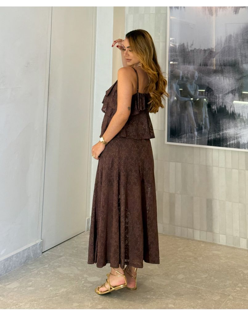 Conjunto Rendado Dara Café