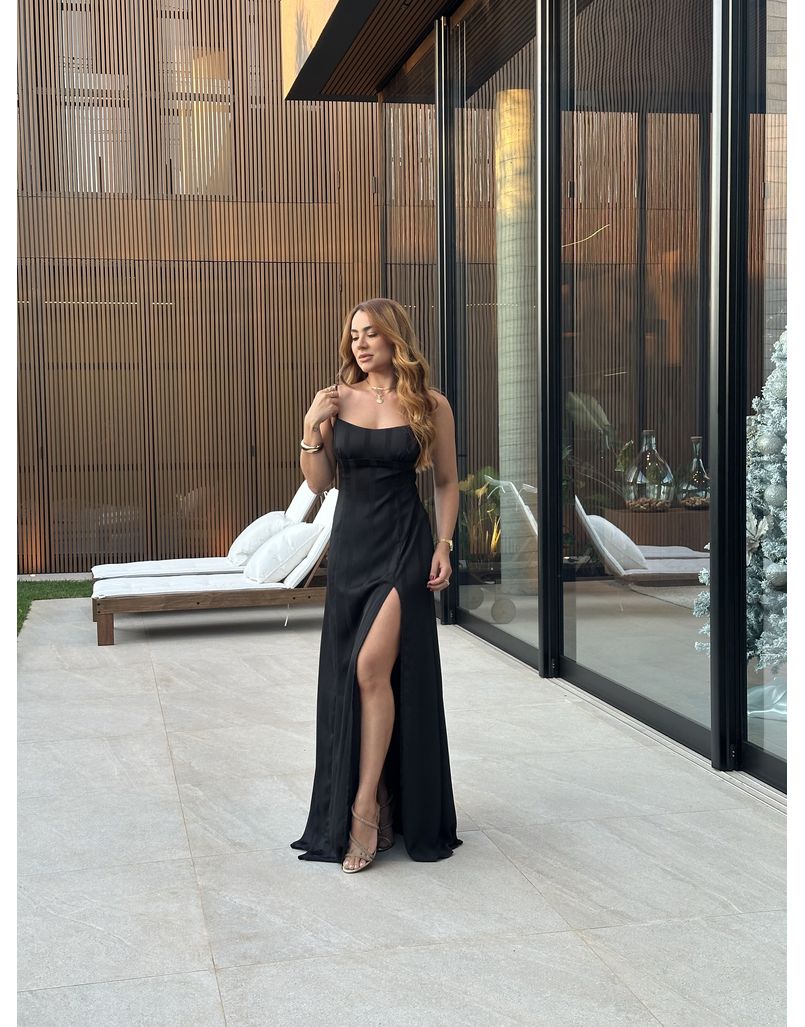 Vestido Longo Marrocos Preto