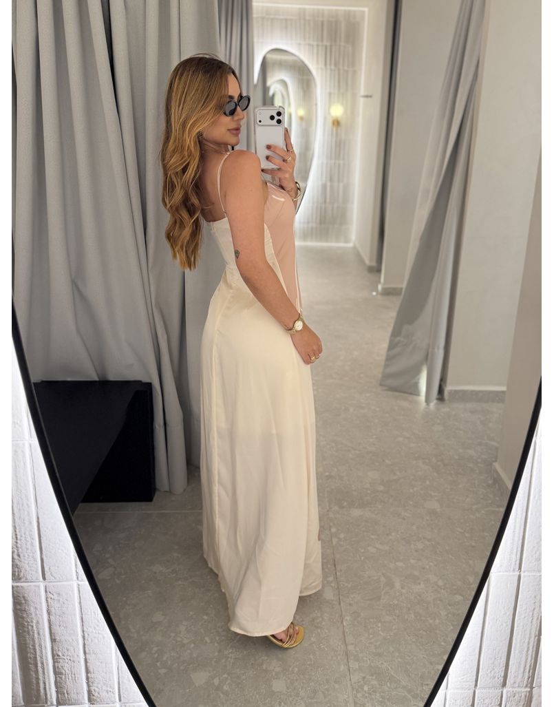 Vestido Longo Estampado Zoe Cappuccino