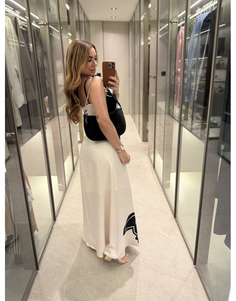 Vestido Longo Estampado Zoe Preto