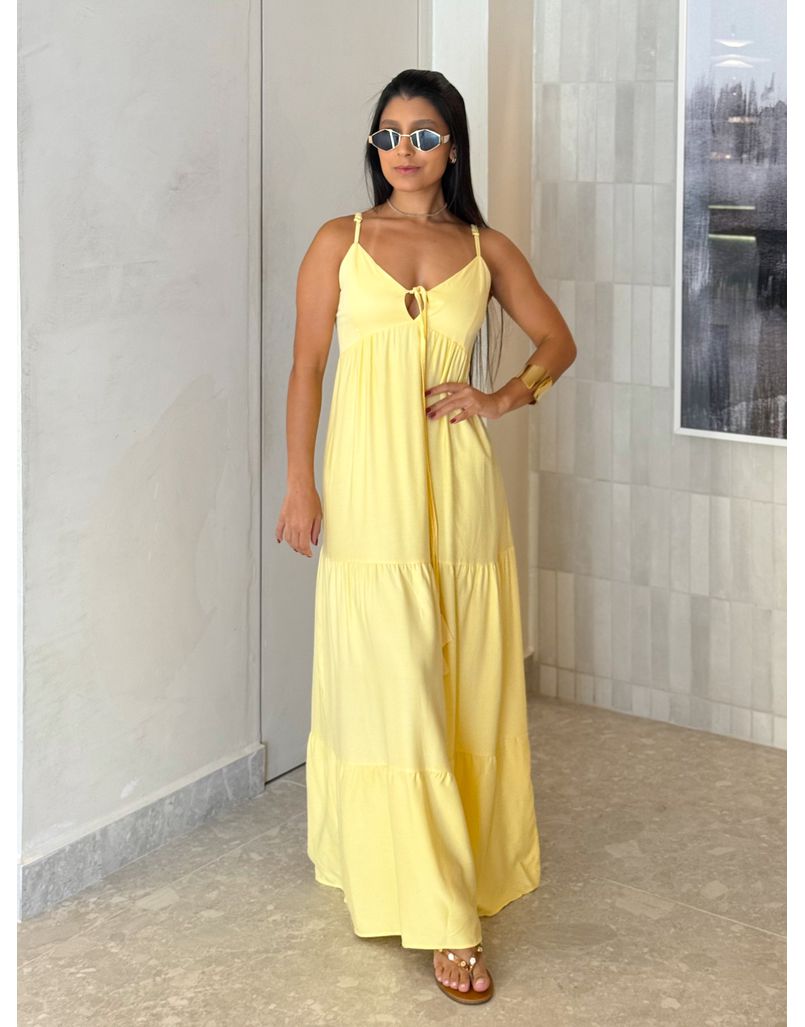 Vestido Viscolinho Louise Amarelo